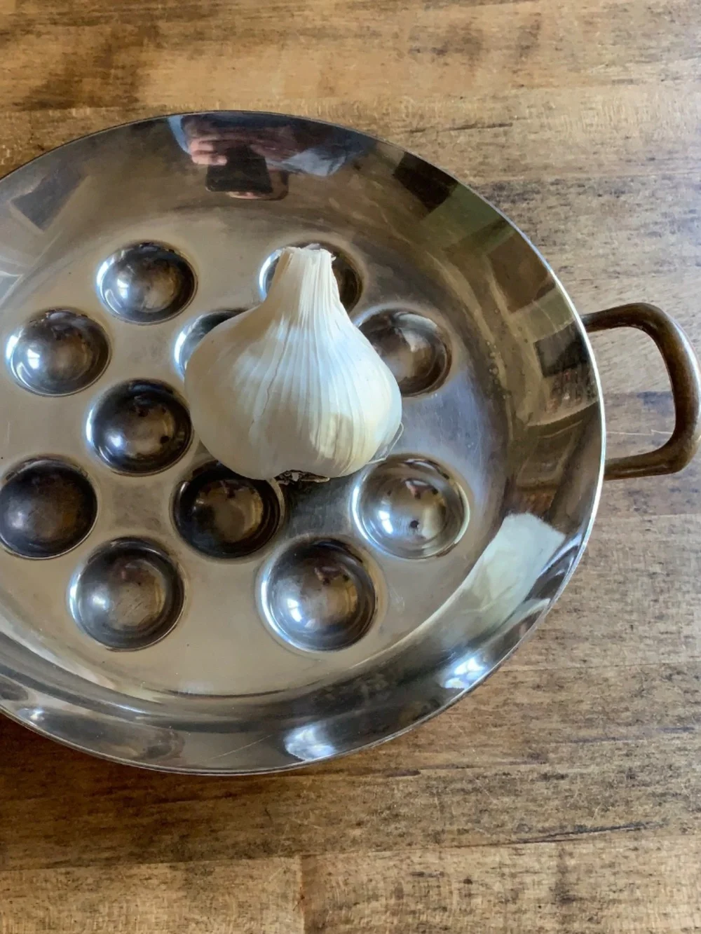 Vintage SPRING Switzerland Copper Escargot Pan – 12 Snail Wells – Brass Handles